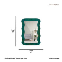 Jevar Wooden Premium Solid Wood Mirror Frame (Green Distress)