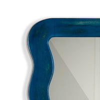 Jevar Wooden Premium Solid Wood Mirror Frame (Dark Blue Distress)