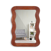 Jevar Wooden Premium Solid Wood Mirror Frame (Brown Distress)