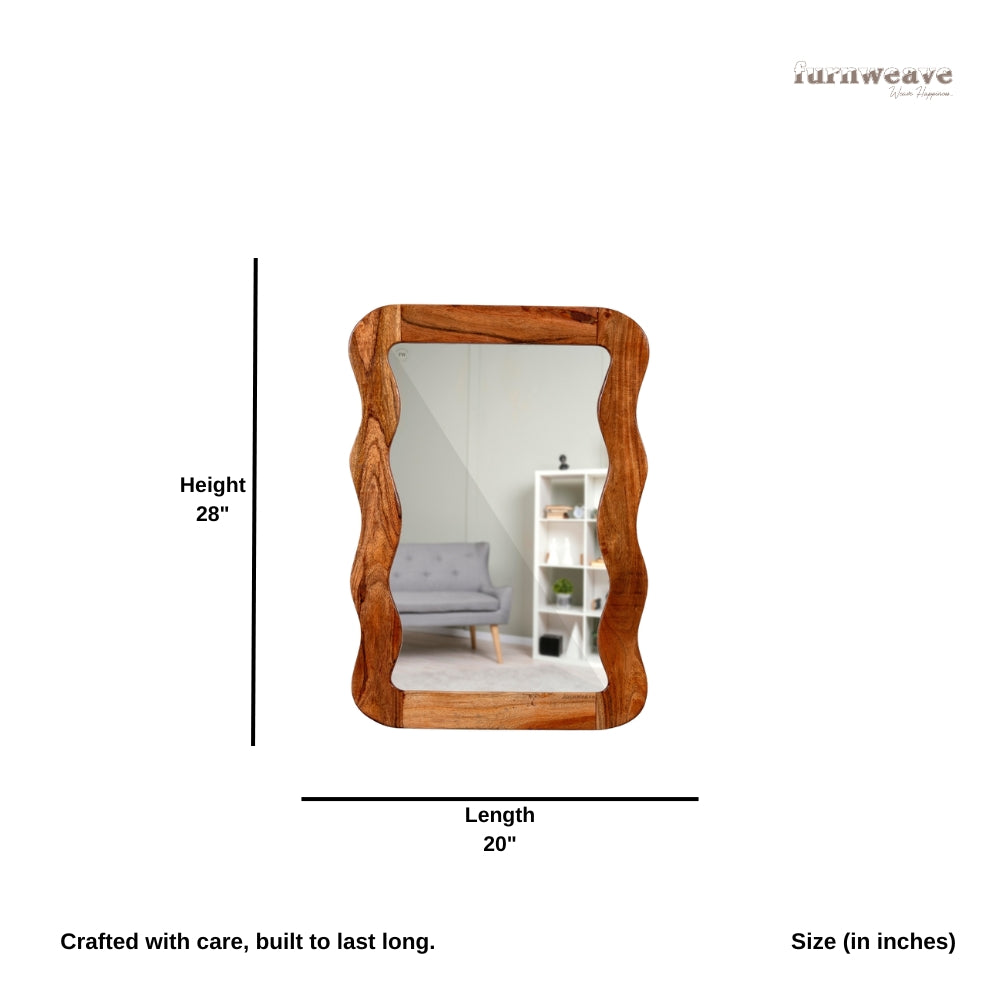 Jevar Wooden Premium Solid Wood Mirror Frame (Natural)