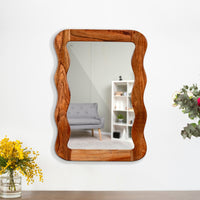 Jevar Wooden Premium Solid Wood Mirror Frame (Natural)