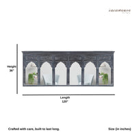 Fina Wooden Large Size Jharokha Mirror Frame (Grey)