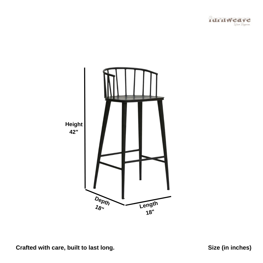 Anter Metal Bar Stool Chair (Black)