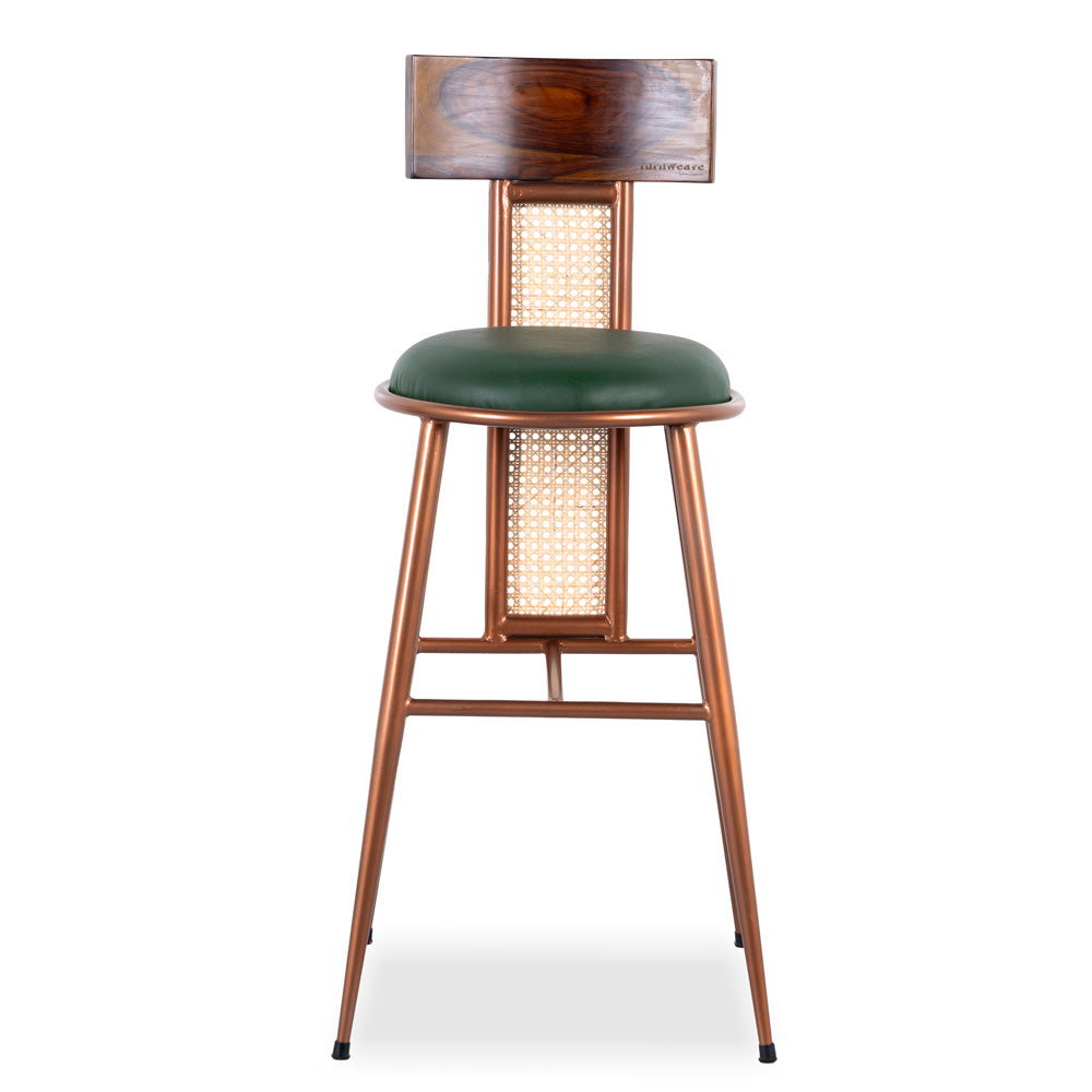 Harry Metal Rattan Bar Chair (Rose Gold)