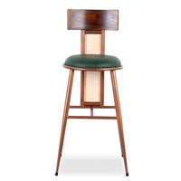 Harry Metal Rattan Bar Chair (Rose Gold)