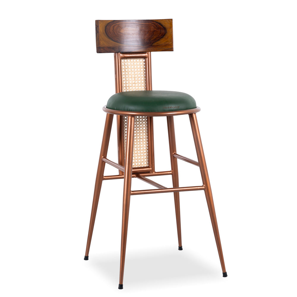 Harry Metal Rattan Bar Chair (Rose Gold)