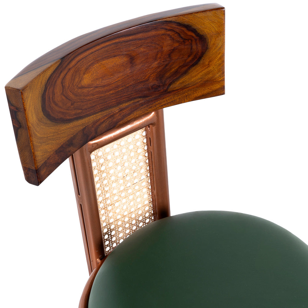 Harry Metal Rattan Bar Chair (Rose Gold)