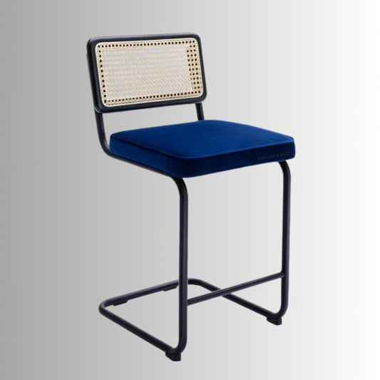Sarkar Rattan Arm Chair (Blue Upholstery)