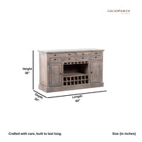 Wiphe Wooden Drink Cabinet Bar Counter (Rustic Brown)