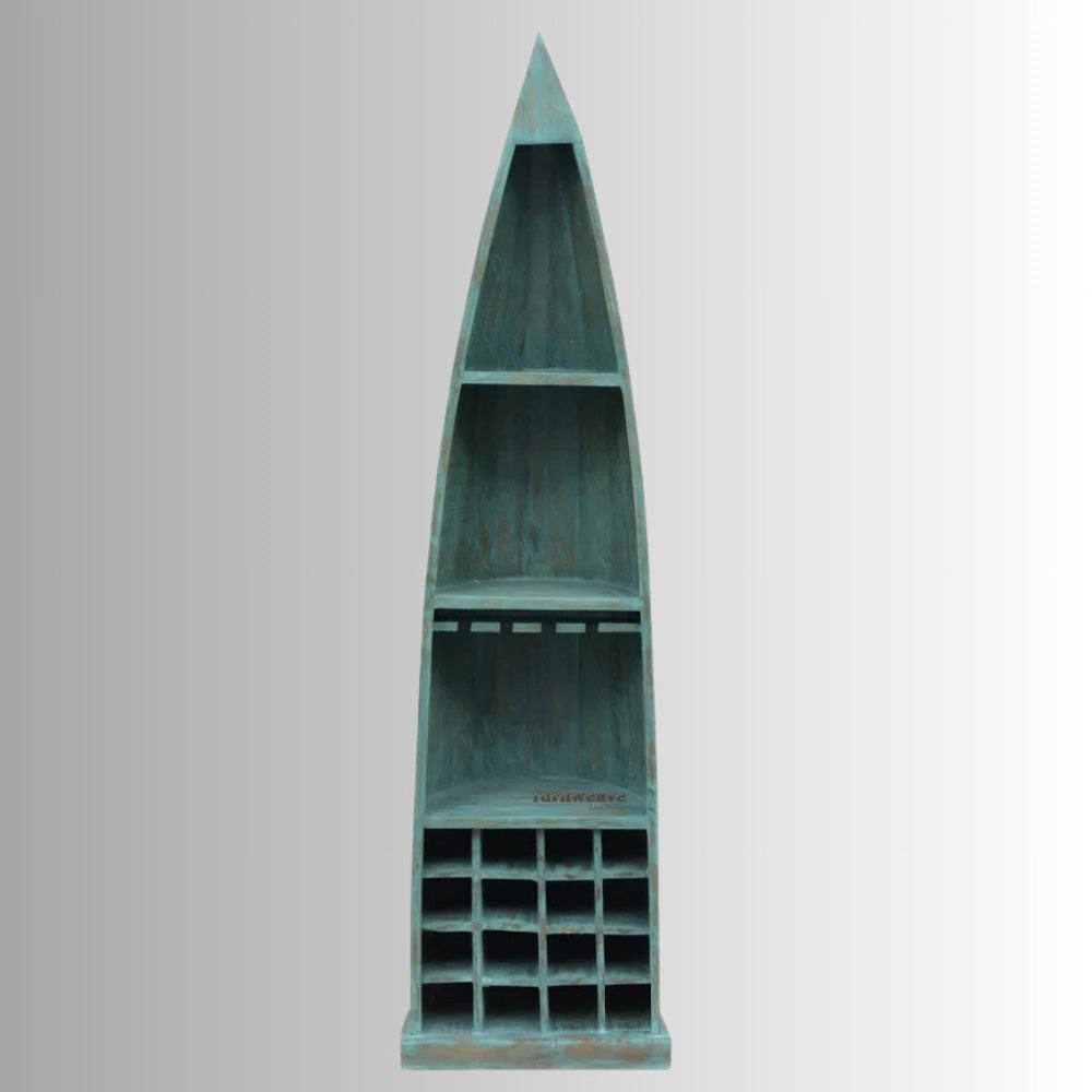 Boat Wooden Rustic Bar unit without drawer | Wood Bar Unit Online in India | Bar Unit Without Drawers Online in India | Wooden Bar Furniture online in India | Bar Cabinets Online in India | Furnweave