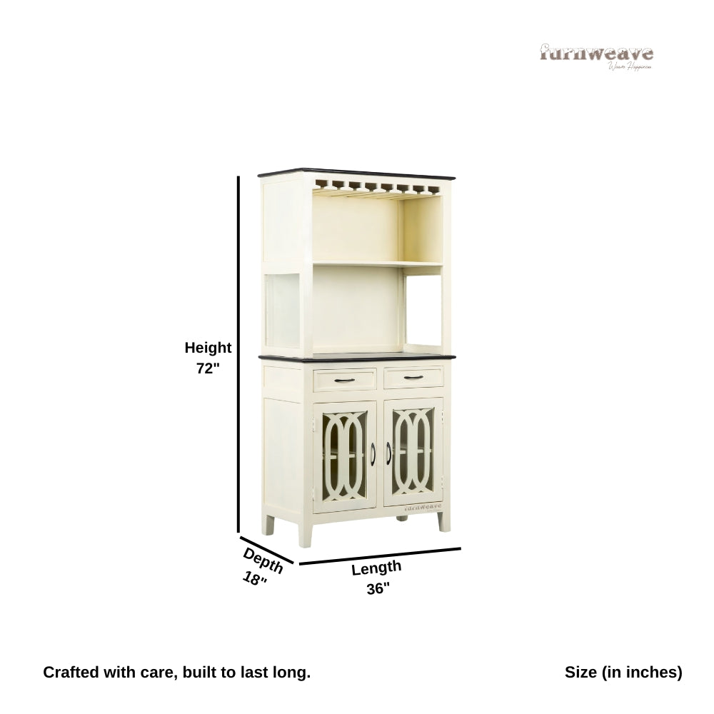 Sevin Wooden Bar Cabinet (Cream)