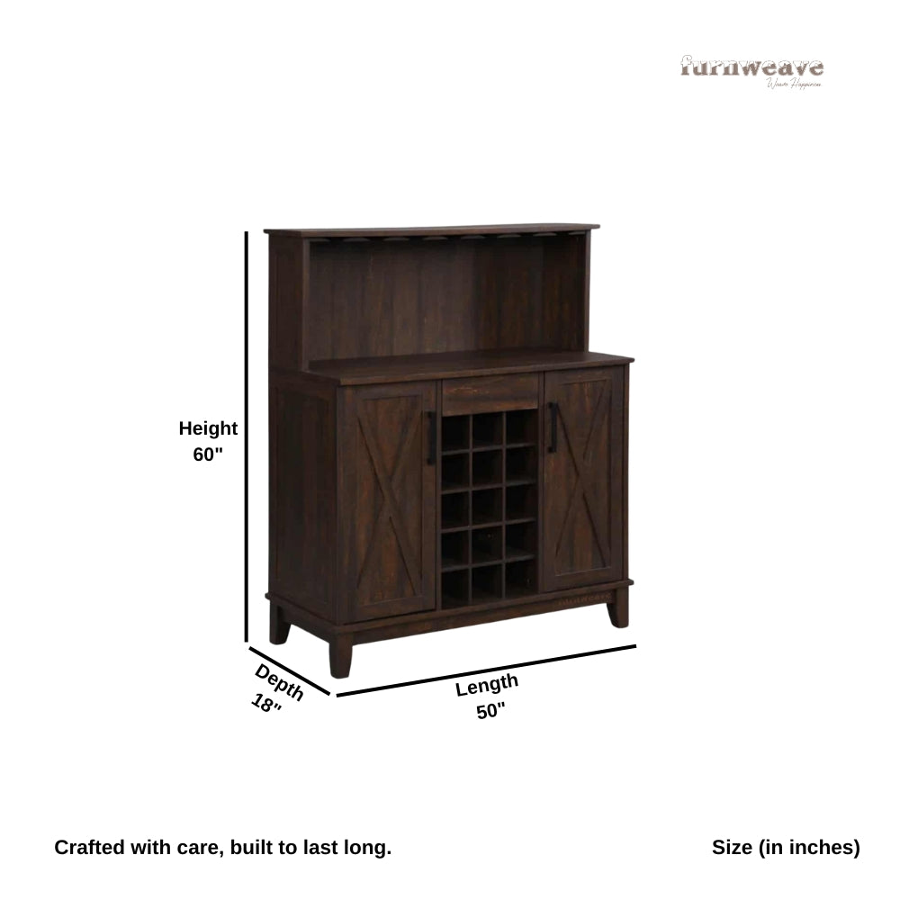 Jeken Wooden Bar Unit (Dark Walnut)
