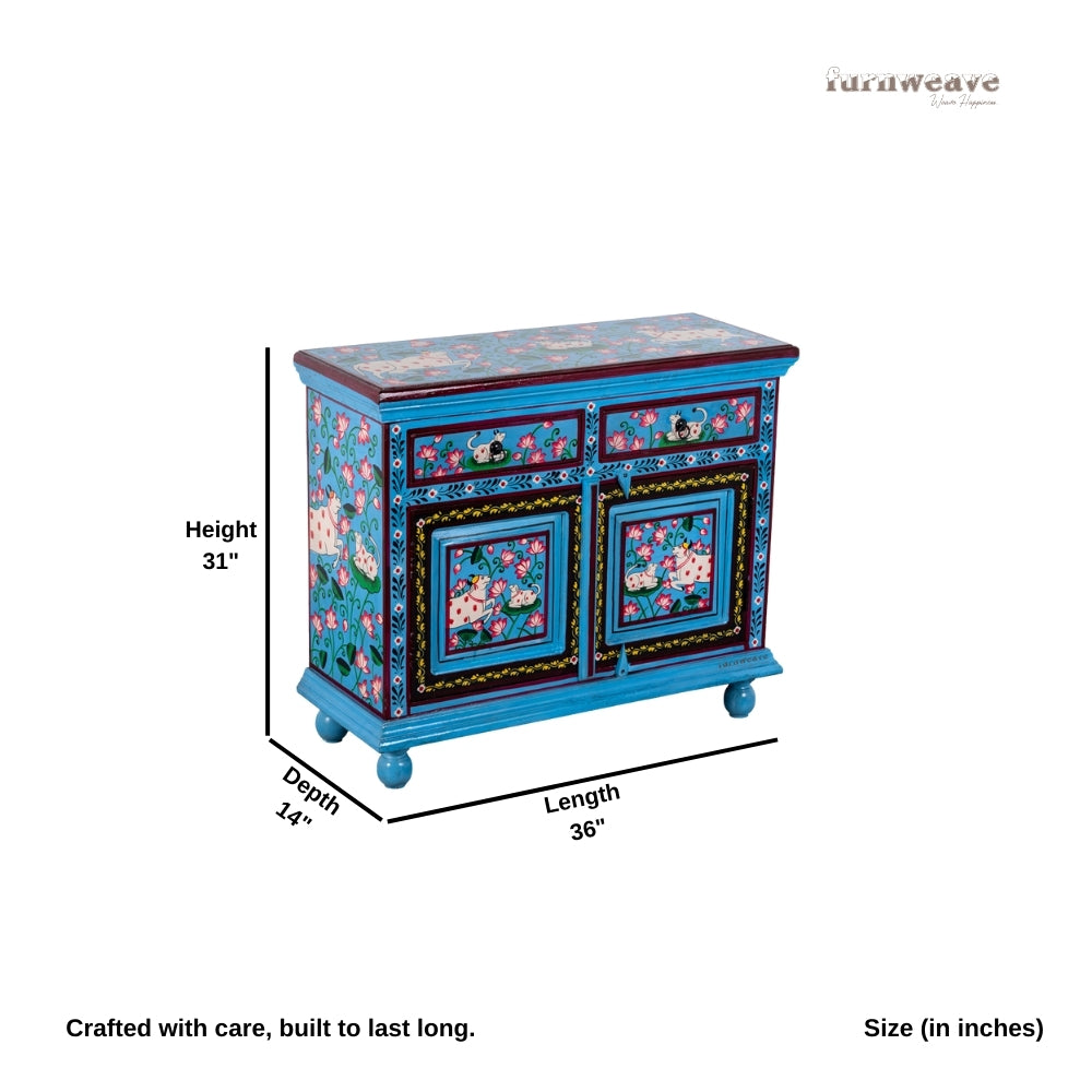 Sriman Wooden Handpainted Cabinet