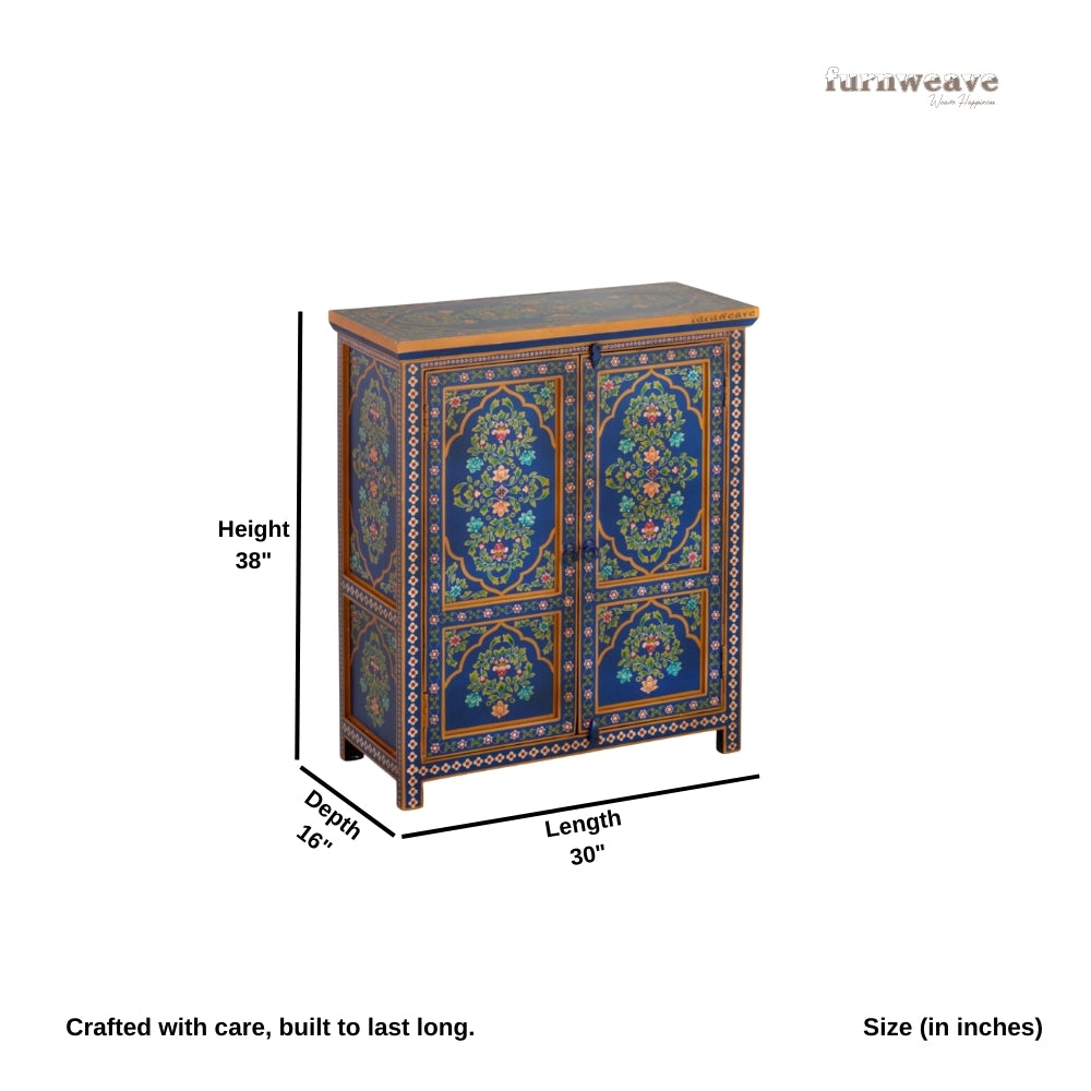 Hirom Wooden Handpainted Storage Cabinet