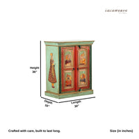 Raja rani Wooden Handpainted Cabinet
