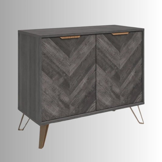 Uvena Wooden Two Door Cabinet (Grey Distress) | Wooden Sideboards Online | Cabinet Sideboard | Solid Wood Furniture Online | Furnweave