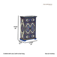 Biven Wooden Handpainted Cabinet with Drawers
