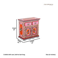 Tika Wooden Handpainted Storage Cabinet (Design1)