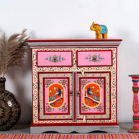 Tika Wooden Handpainted Storage Cabinet (Design1)