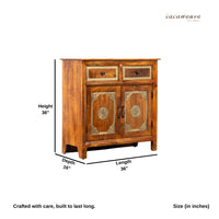 Jevik Wooden Brass Fitted Cabinet (Brown)