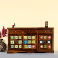 Siras Wooden Sideboard Cabinet (Teak)