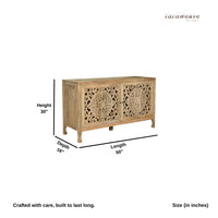 Yepa Wooden Cabinet for Storage (Natural Finish)