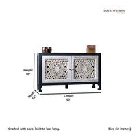 Yepa Wooden Cabinet for Storage (White and Grey Distress)