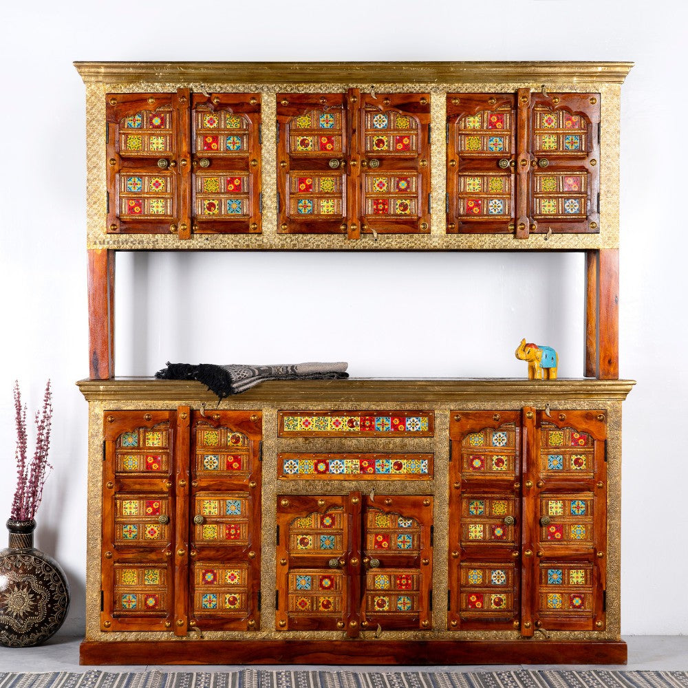Chokat Wooden Tradtional Crockery Storage Unit (Teak)
