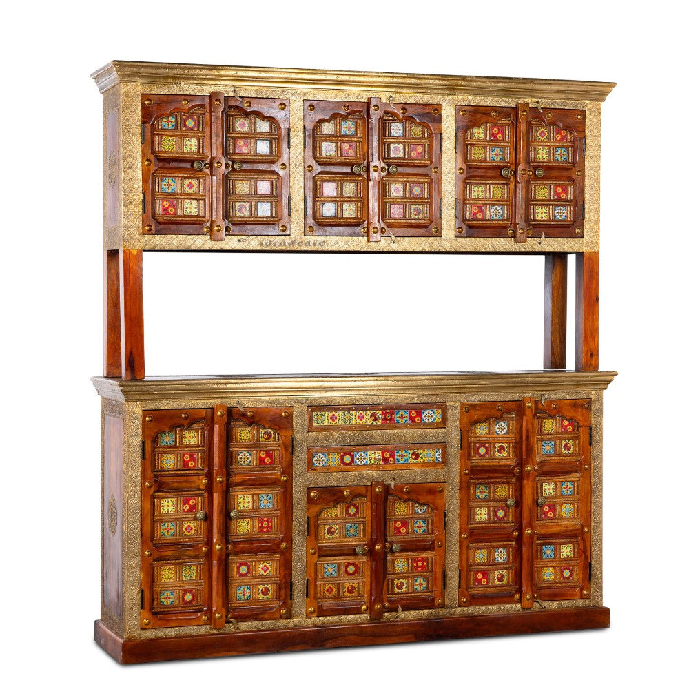 Chokat Wooden Tradtional Crockery Storage Unit (Teak)
