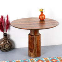 Gari Wooden Round Dining Table (Grey Brown)