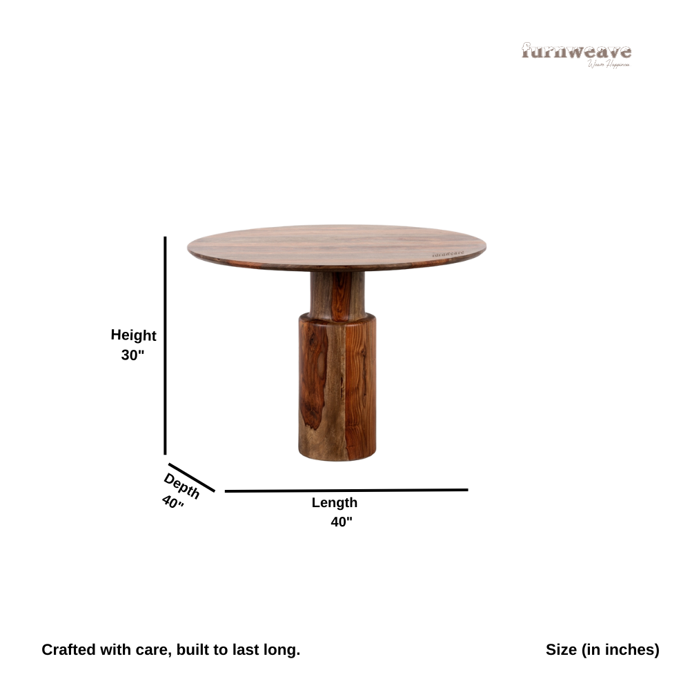 Gari Wooden Round Dining Table (Grey Brown)