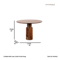 Gari Wooden Round Dining Table (Grey Brown)
