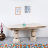 Samte Wooden Dining Table (Cream Distress)