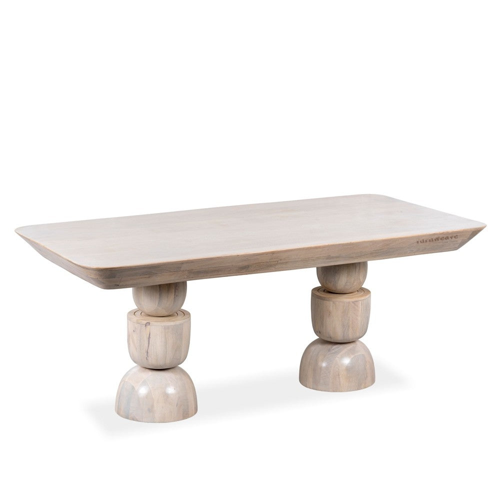 Samte Wooden Dining Table (Cream Distress)