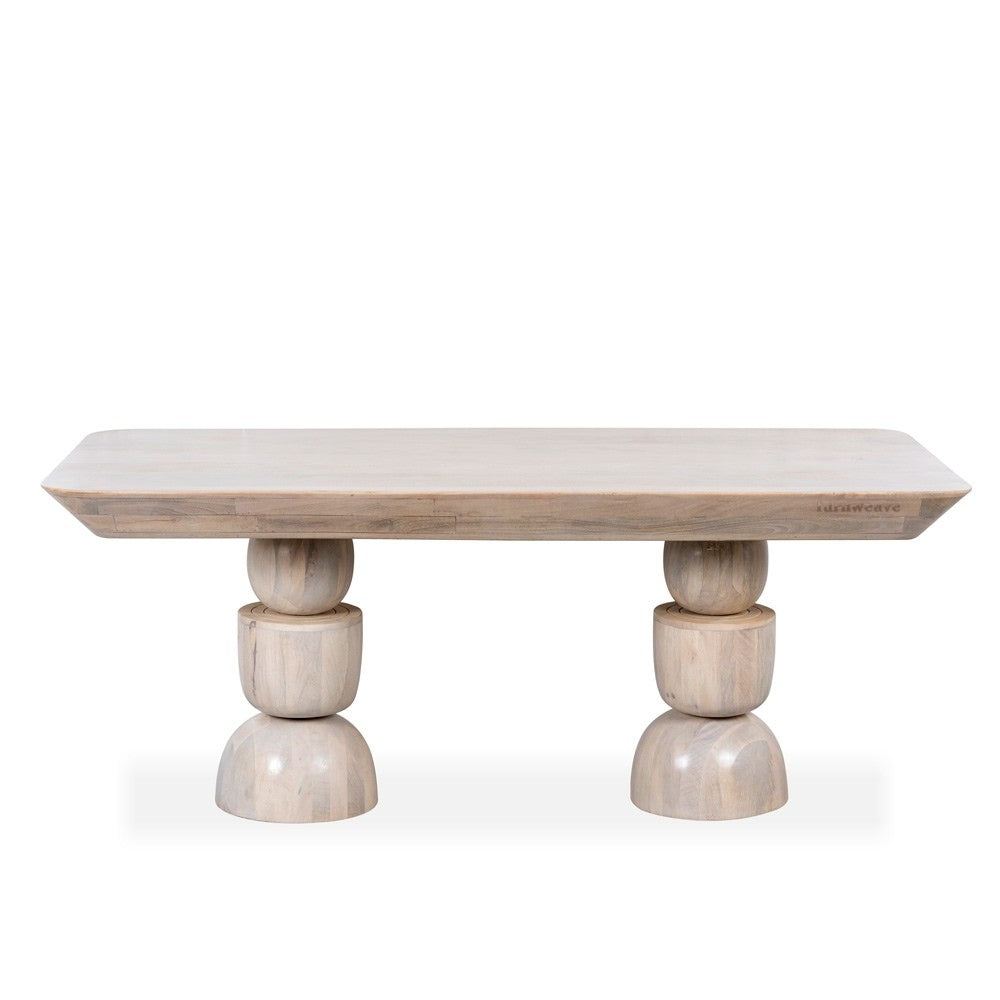 Samte Wooden Dining Table (Cream Distress)