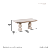 Samte Wooden Dining Table (Cream Distress)