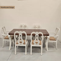Turna Six Seater Dining Set (White Distress)