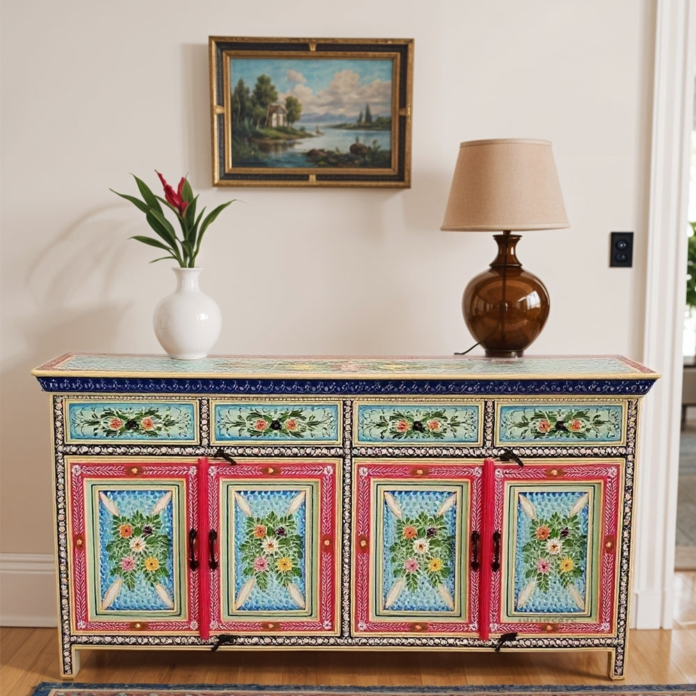 Phule Wooden Handpainted Sideboard