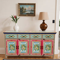 Phule Wooden Handpainted Sideboard