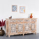 Atena Wooden Carved Sideboard for Storage (Natural Distress)