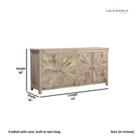 Chokar Wooden Rustic Sideboard (Natural White Distress)