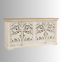 Sevena Wooden Carved Sideboard (Off White)