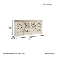 Sevena Wooden Carved Sideboard (Off White)