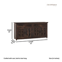 Diva Wooden Carved Sideboard in Sheesham Wood (Walnut)
