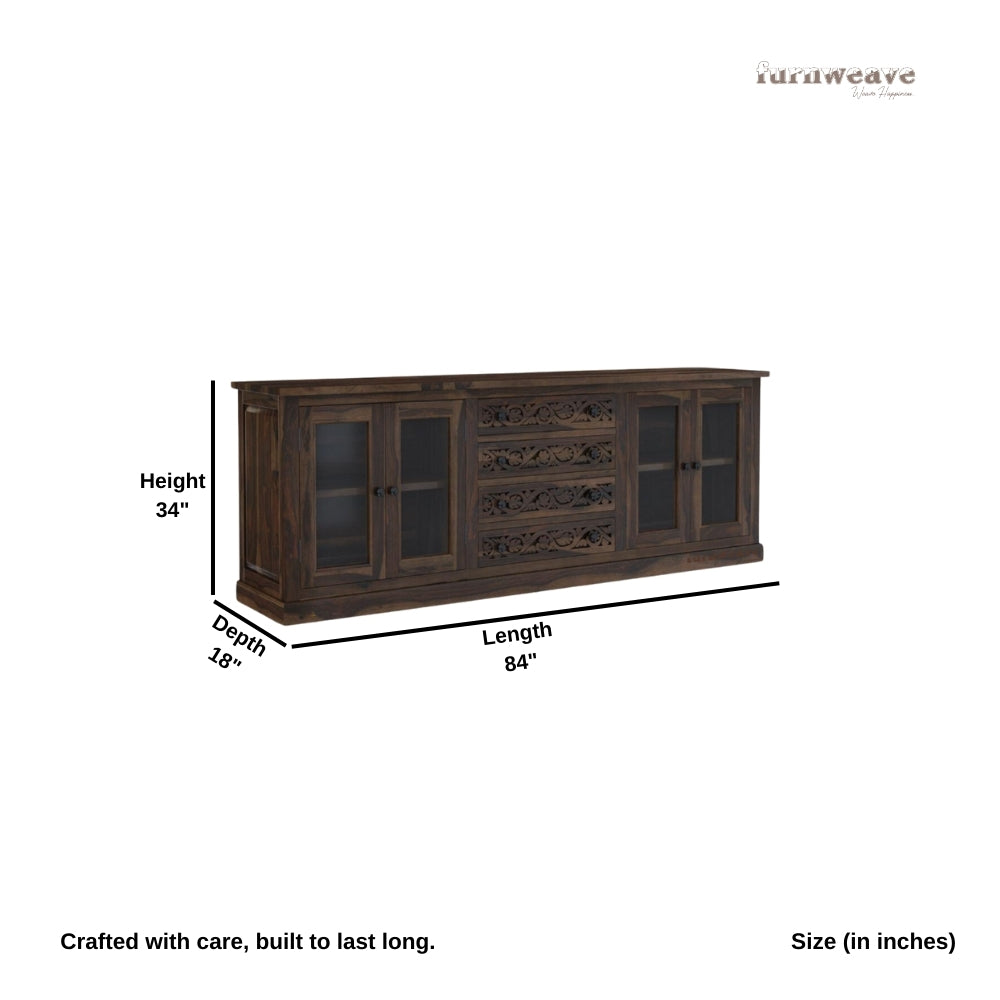 Rezza Wooden Crockery Storage Sideboard (Walnut)