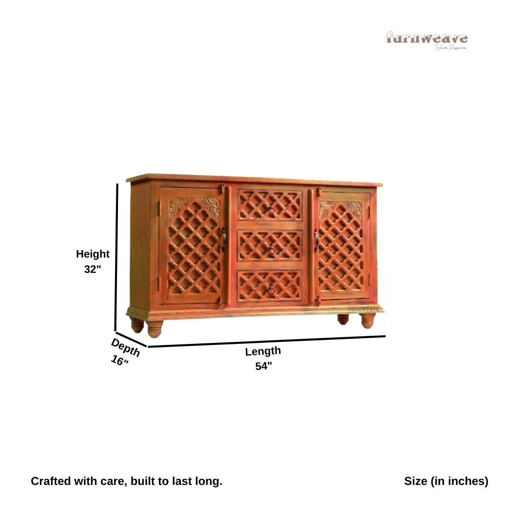 Kitchen Wooden Sideboard for Storage (Orange)