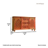 Kitchen Wooden Sideboard for Storage (Orange)