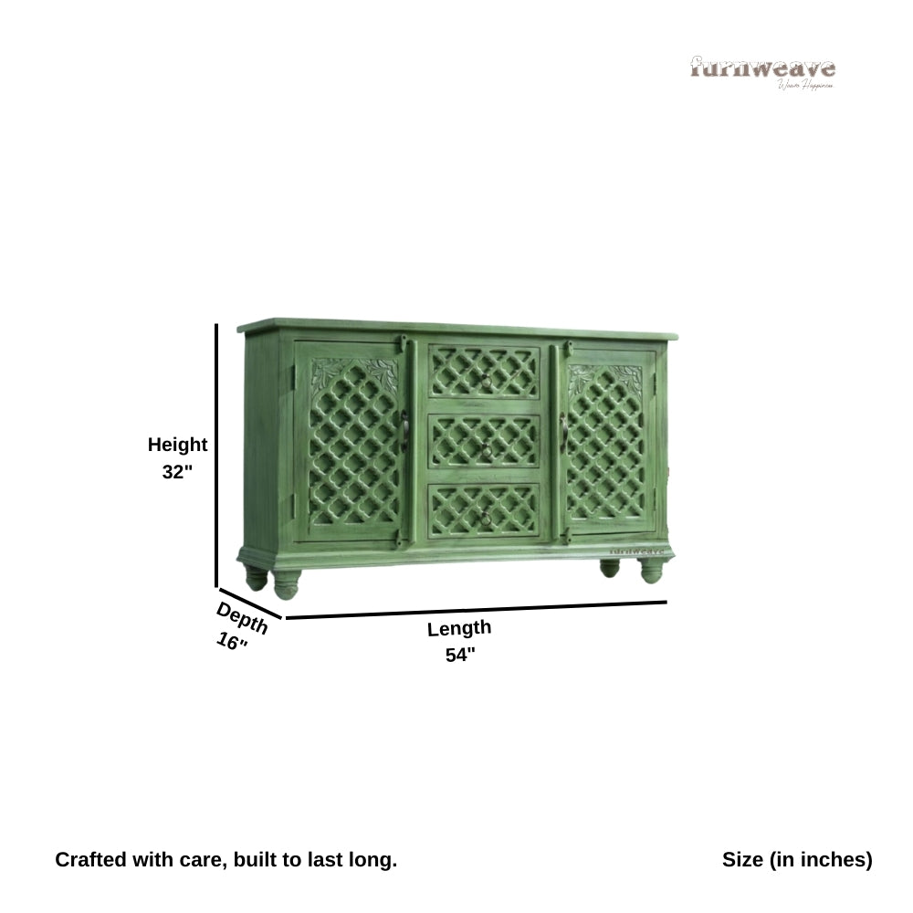 Kitchen Wooden Sideboard for Storage (Green)