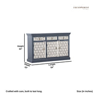 Kenta Wooden Sideboard for Storage (Grey White)