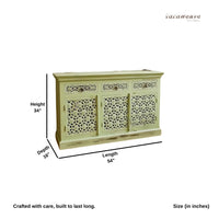 Kenta Wooden Sideboard for Storage (Light Green Distress)
